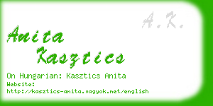 anita kasztics business card